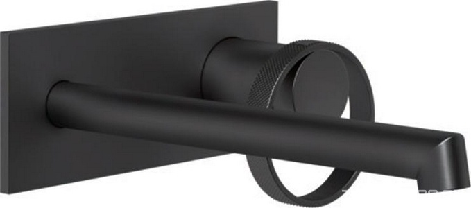 Смеситель для раковины, встраив. в стену, излив 184-214мм, (внешняя часть, БЕЗ встаив.части арт.63397 239), (цв.Black XL),  ZZ Gessi Anello 63389 299