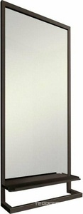 Зеркало прямоугольное 50х90х12см, с полкой и полотенцедержателем, рамка сталь цв.черный матовый, Steal ZZ Jorno Charm Ste.02.50/Pld/B