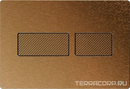 Панель смыва с двумя клавишами, для застенного модуля д/унитаза, (металл, цв.бронза, с текстурой ромбы),  ZZ Tece TECEsolid 9240435