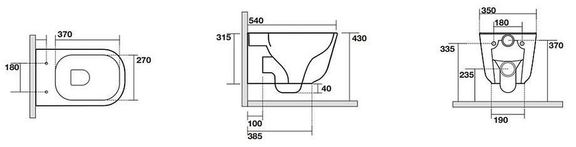 Унитаз подвесной 54х35см, безободковый, БЕЗ сиденья, крепёж арт.WB9N в компл., (цв.Nocciola),  ZZ Kerasan Tribeca 511481