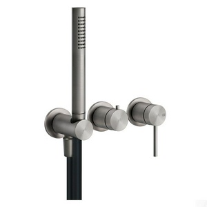 Смеситель для душа, встраив. в стену, на 2 потребит.,лейка,шланг,кронштейн в компл.,БЕЗ встраив.части арт.54139 239, (цв.Steel Brushed),  ZZ Gessi Gessi 316 54039 239