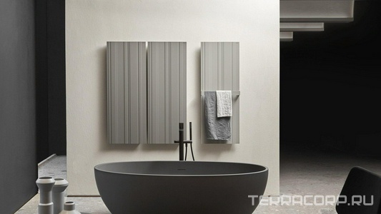 Радиатор отопления алюмин.электрический,45х7х180см, 1000 ватт,, программируемый термостат в компл., (цв. 545 nero Goffrato),  ZZ Antonio Lupi BitghtI BITL180E / 545 nero Goffrato