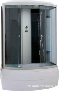 Душевая кабина170х75хh215см, прямоуг, поддон, сифон, верхний, ручной душ, излив, смесит., стекло тонир/черное 4мм, бок.стенки, крыша, CNE170 PARLY ZZ Cerutti Spa Универсал 7979