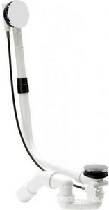 Слив-перелив, удлинённый, 52мм, (тросик 725мм) для нестанд. ванны, выпуск 50/40мм, ручка перелива и пробка слива цв.белый, Bette Multiplex M5 ZZ Bette Универсал B602-000