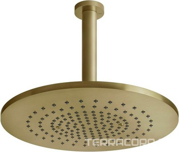 Душ верхний, стационарный, круглый, 355мм, с потолочным кронштейном, G 1/2, антикальц., (цв.Brass Brushed PVD), Gessi ZZ Gessi Gessi 316 54152 727