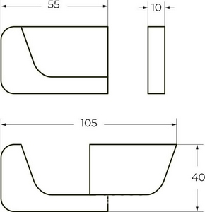 Крючок поворотный, (цв.хром),  ZZ Art & Max Platino AM-E-7086BL