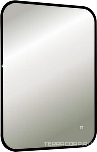 Зеркало 550х800мм, реверсивное, с подсветкой, сенсорный выкл., кромка цв.черный глянец,  ZZ Art & Max Siena S AM-SieS-550-800-DS-F