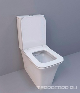 Унитаз-компакт напольный, безободковый, с бачком, 620х345х800мм, сиденье с микролифтом, крепеж в компл,  ZZ Cerutti Spa Arno 7838