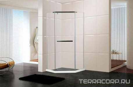 Душ.огражд. трапеция 900х900хh1950мм, распаш.дверь с боков.стенками, правое/левое, (стекло прозр.6мм, фурнит.цв.хром), CHIKA ZZ Cerutti Spa Универсал Chika ZP91T