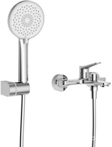 Смеситель для ванны, лейка, шланг, кронштейн в компл., (цв.хром),  ZZ BelBagno Unique UNIQUE-VASM-CRM