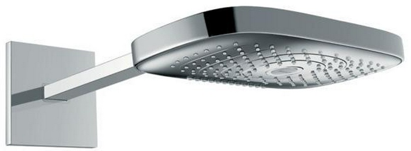 Верхний душ 318x191мм, с настенным держателем 390мм, без скрытой части арт.01800180, (цв.хром),  Е 300 3jet XXZZ Hansgrohe Raindance Select 26468000