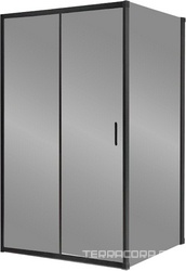 Душевой уголок 1200х800хh1950мм, прямоуг., правый/левый, (стекло прозрачное 5мм, фурн.цв.черный матовый), Uno-195 ZZ