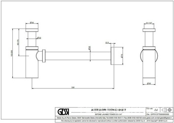 Сифон для раковины округлый, 1 1/4, (цв. Finox Brushed Nickel), Gessi ZZ