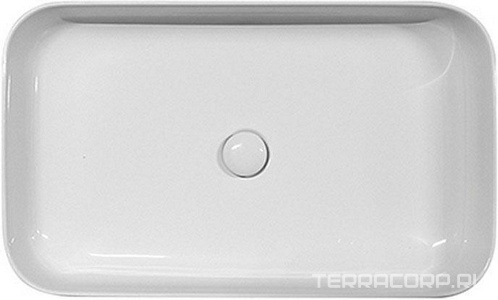 Раковина накладная на столешницу, прямоуг. 70х43хh12см, без отв.д/смесит., без перелива, (цв.белый глянец),  ZZ Kerasan Tribeca 460201