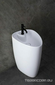 Раковина напольная 580х435хh860мм, с 1 отв.д/смесителя, без перелива, без донного клапана, (керамика цв.белый),  ZZ Allen Brau Infinity 4.21015.20