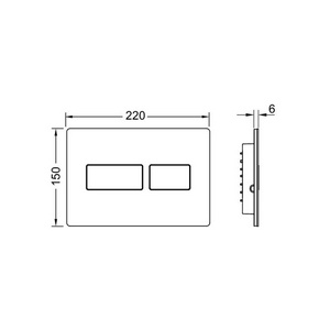 Панель смыва с 2-мя клавишами, для застен. модуля д/унит., д/горизонт/вертик.установки,(шлиф.нерж.сталь с покрытием от отпечатков палцев), ZZ Tece TECEsolid 9240434