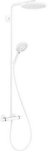 Душевая стойка Raindance Select S с термостатом и верхн.стац.душем d240мм и ручным душем, (цв.белый ), ZZ Hansgrohe Showerpipe 27633700