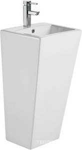 Раковина 440х380хh835мм, напольная, прямоуг., c отв.д/смес. и переливом, крепеж в компл., (керамика цв.белый),  ZZ Cerutti Spa Vito CT7663