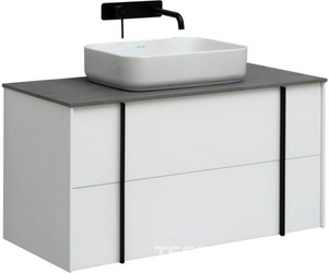 Тумба под раковину, с двумя выкатными ящиками, 1000х462хh500мм, без раковины, столешницы, опор, (цв.белый матовый), Reality ZZ