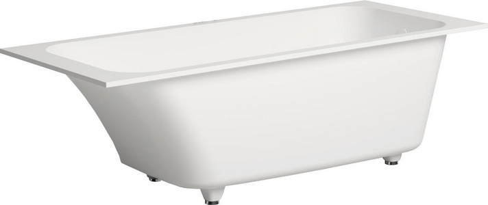 Ванна 1700х800хh600мм, литой камень S-Sense, глянец цв.белый, регулируемые ножки, без стандартного слива-перелива,  ZZ Salini Orlanda 102016G