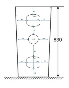 Раковина 430х360хh830мм, напольная, прямоуг., c отв.д/смес., без перелива, крепеж в компл., (керамика цв.белый),  ZZ Cerutti Spa Dorris CT7830