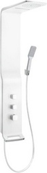 Душевая панель h1350х220x466мм, термостат, верхн.душ, ручной душ, держатель, шланг, (нерж.сталь, цв.белый), Sella W ZZ