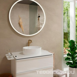 Смеситель для раковины, 240, Высокий, с д/к, (цв.шлиф.бронза), Fine CoolStart EcoSmart+,  ZZ Hansgrohe Tecturis S 73370140