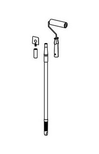 Набор для чистки душевой головки (верхнего душа), телескопическая штанга, ролик, лопатка, (цв.хром), Gessi ZZ Gessi Универсал 01710.031