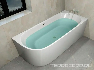 Ванна 1700x750x560мм, асиместричная L левая, слив перелив в компл., (акрил цв.белый),  ZZ Cerutti Spa Ami CT10090