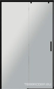 Душевое ограждение 1200x800х2000мм, прямоуг., сдвижная дверь, боковая стенка, правая/левая, (стекло прозрачн.6/8мм, фурн.цв.черный),  ZZ Paini Dax 84YO12080