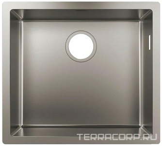 Мойка кухонная 500, для монтажа под столешницу, размер выреза 498х398мм, без отв.д/смесит.,  (нерж.сталь), S719-U500 ZZ Hansgrohe Универсал 43427800