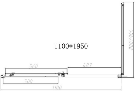 Душевой уголок 1100х900хh1950мм, прямоуг., правый/левый, (стекло прозрачное 6мм Easy Clean, фурн.цв.вороненая сталь),  ZZ Vincea Slim-N VSR-4SN9011CLGM