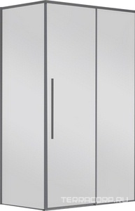 Душевой уголок 1100х900хh1950мм, прямоуг., правый/левый, (стекло прозрачное 6мм Easy Clean, фурн.цв.вороненая сталь),  ZZ Vincea Slim-N VSR-4SN9011CLGM