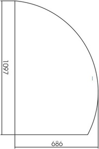 Зеркало 686хh1097 мм, форма "четверь круга", правое, фоновая LED подстветка, сенсорный выключатель Silver Mirrors Mario LED-00002541