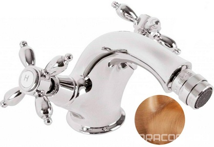 Смеситель для биде, с д/к, (цв.бронза),  ZZ Cezares Nostalgia NOSTALGIA-BS1-02