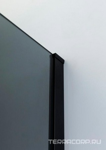 Душевая перегородка 1200хh1950мм, правая/левая, (стекло графит 8мм, поперечный укорачиваемый кронштейн 1200мм, фурнит. цв.черный мат.),  ZZ Cezares Liberta LIBERTA-L-1-120-120-GR-NERO