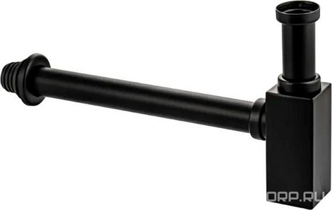 Сифон для раковины 1*1/4, без донного клапана, квадратный, цв. черный ZZ Brimix Brimix 8744