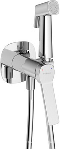 Смеситель совмещ. с гигиенич. душем, готовый к-т: лейка, шланг, скрытая часть, (цв.хром),  ZZ BelBagno Albano ALBANO-HGN-CRM