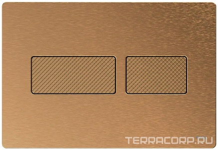 Панель смыва с двумя клавишами, для застенного модуля д/унитаза, (металл, цв.латунь, с текстурой ромбы),  ZZ Tece TECEsolid 9240436