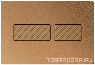 Панель смыва с двумя клавишами, для застенного модуля д/унитаза, (металл, цв.латунь, с текстурой ромбы), TECEsolid ZZ