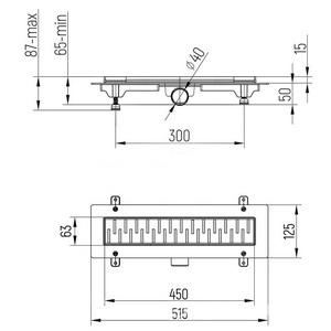 Душевой лоток  450 мм D40, черный матовый ZZ Paini Medium CH450MC