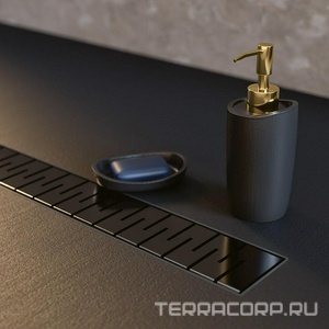 Душевой лоток  450 мм D40, черный матовый ZZ Paini Medium CH450MC