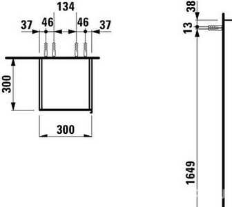 Шкаф-пенал 1700х300х300 мм, зеркальная дверца, лев/прав, (цв.темный вяз),  ZZ Laufen Space 4.1090.1.160.103.1