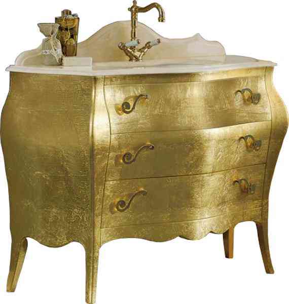 Мраморная столешница 114x18x48 см для тумбы (цв.Cremo Dorato), Versailies ZZ