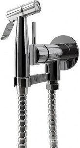 Смеситель совмещён. с гигиеническим душем, (готовый комплект: лейка пластик, шланг 100см.,скрытая часть), (цв.хром),  ZZ Paini Isola ISCR442