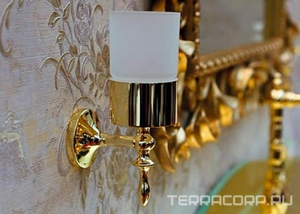 Стакан настенный, (цв. бронза / стекло матовое), Antic Cristal ZZ Art & Max Bohemia AM-4268-Br / AM-E-4268-Br