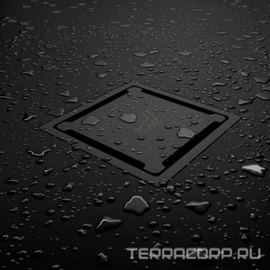 Трап для душа, выпуск гориз.50мм, (решетка нерж.сталь 110х110мм, цв.черный), RGW ZZ RGW Walk In SDR-13B