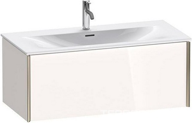 Тумба подвесная 1000мм, для раковины #234410, 1 ящик, цвет: белый глянцевый/champagne matt ZZ