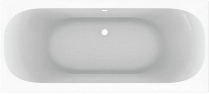 Ванна, прямоугольная 1800x800х450мм, акрил, без ножек арт.554.900.00.1, и удлиненного слива-перелива, SOANA  ZZ Geberit Acanto 554.007.01.1