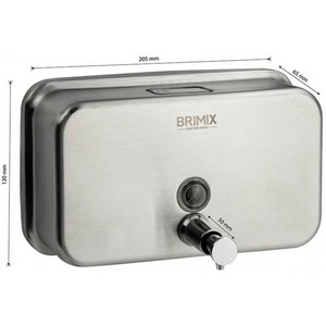 Дозатор жидкого мыла настенный, из нержавеющей стали, 1200 мл,  ZZ Brimix Brimix 651